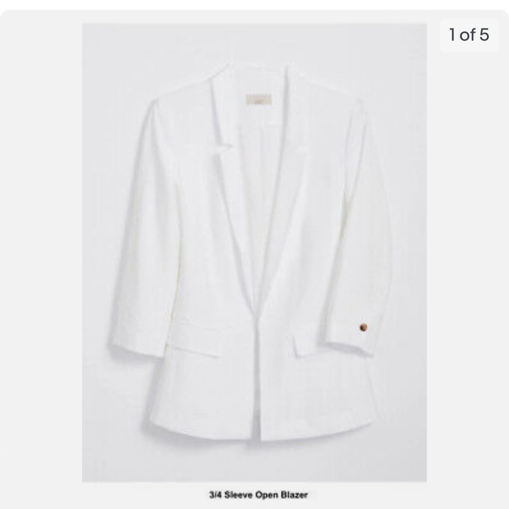 Loft 3/4 sleeve white (antique white) blazer new with tags